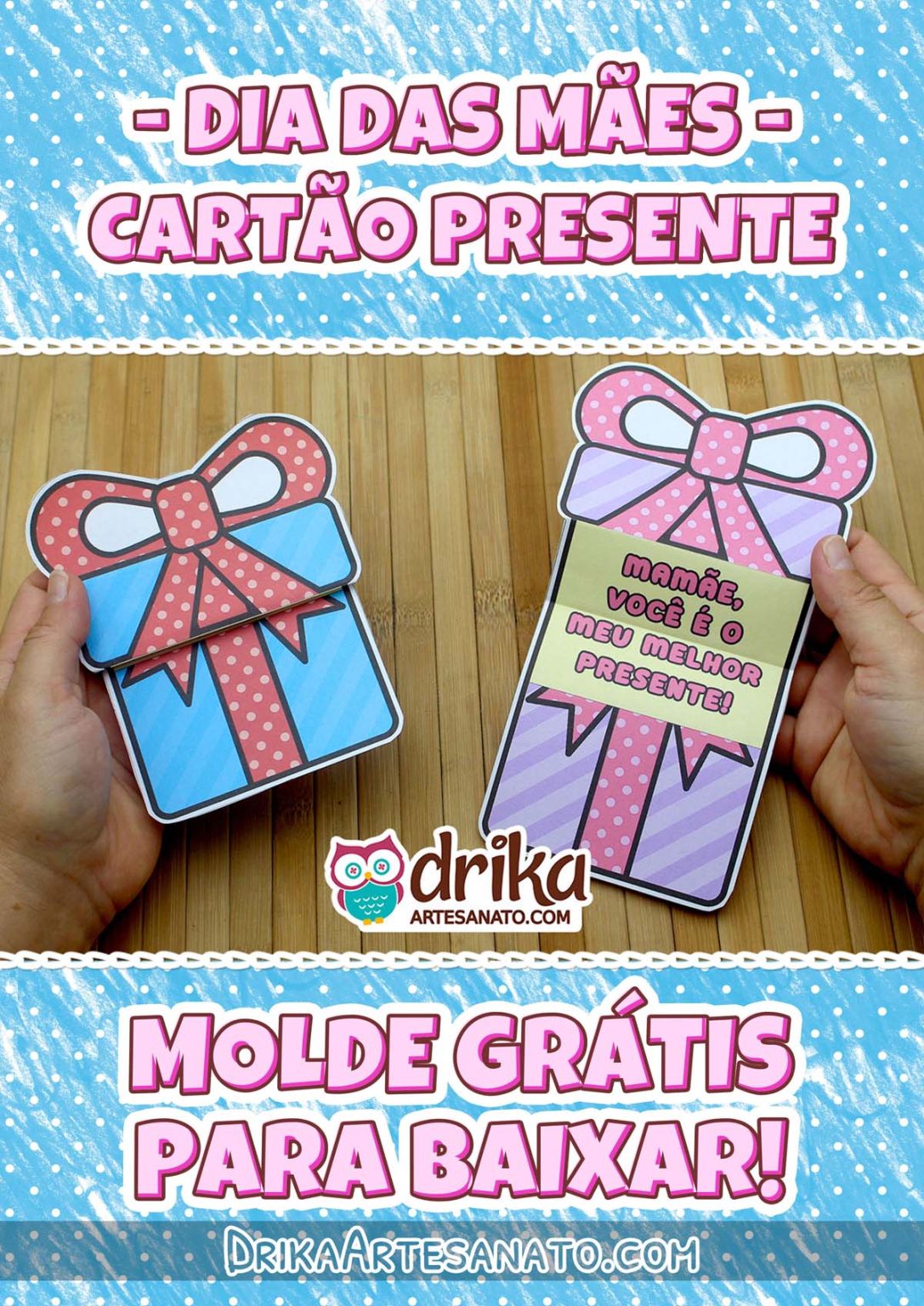 Lembrancinha de Dia das Mães: Cartão Presente Interativo Grátis