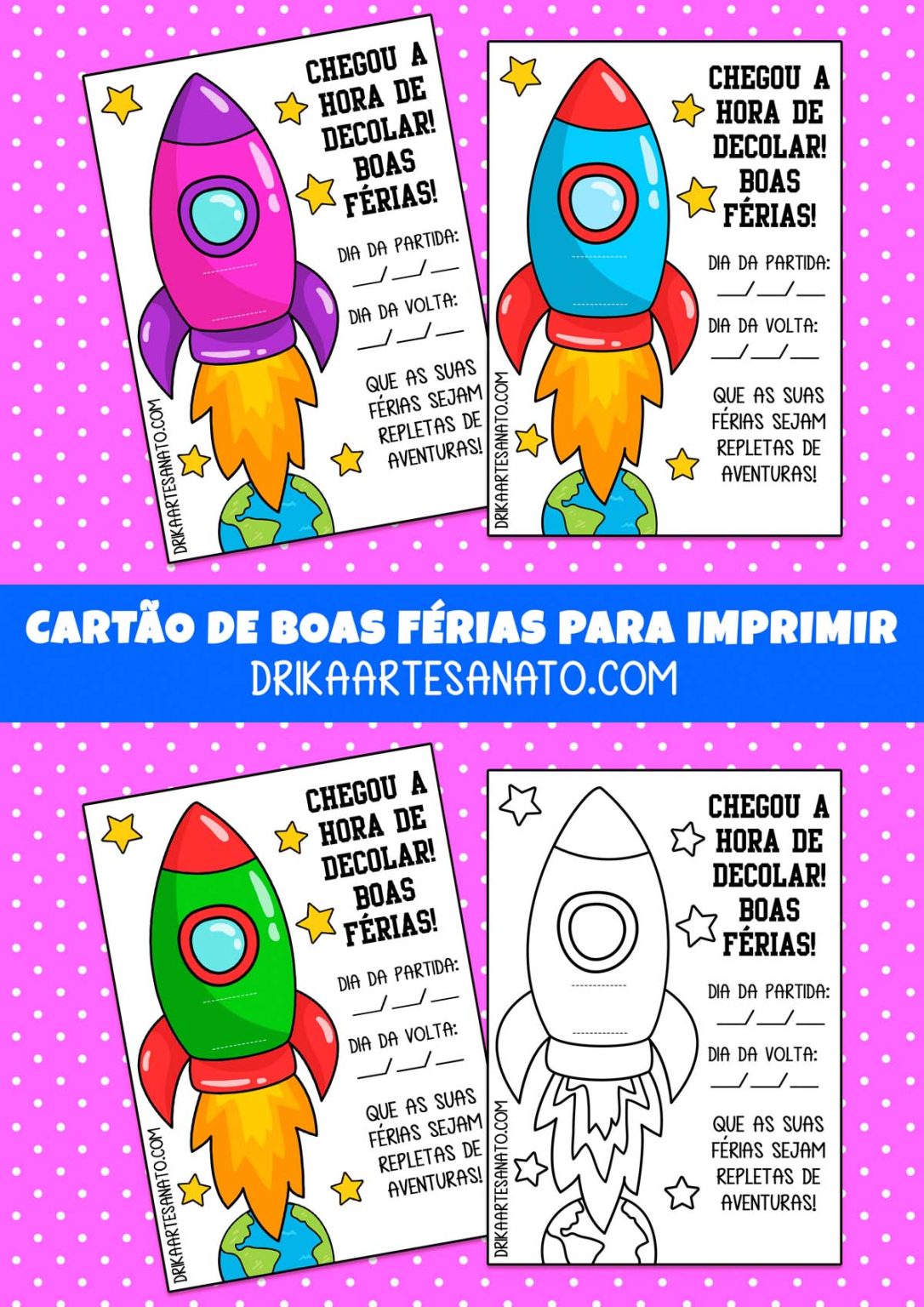 Cartão de Boas Férias para Imprimir Grátis em PDF