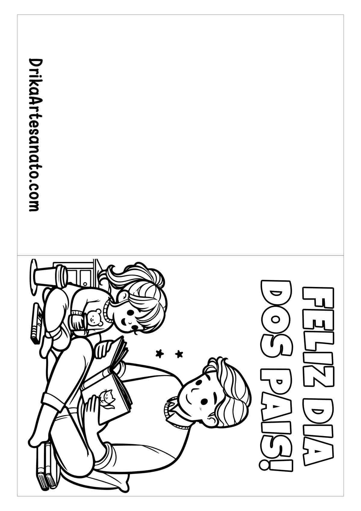 Cartão de Pai e Filha para Imprimir