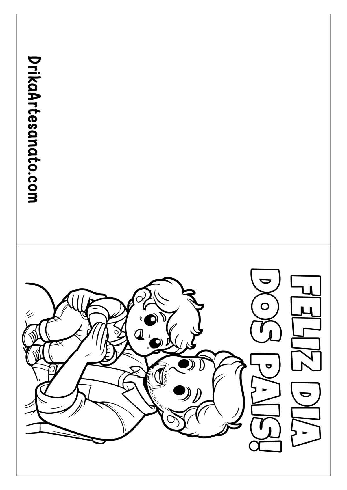 Cartão de Dia dos Pais para Imprimir e Colorir
