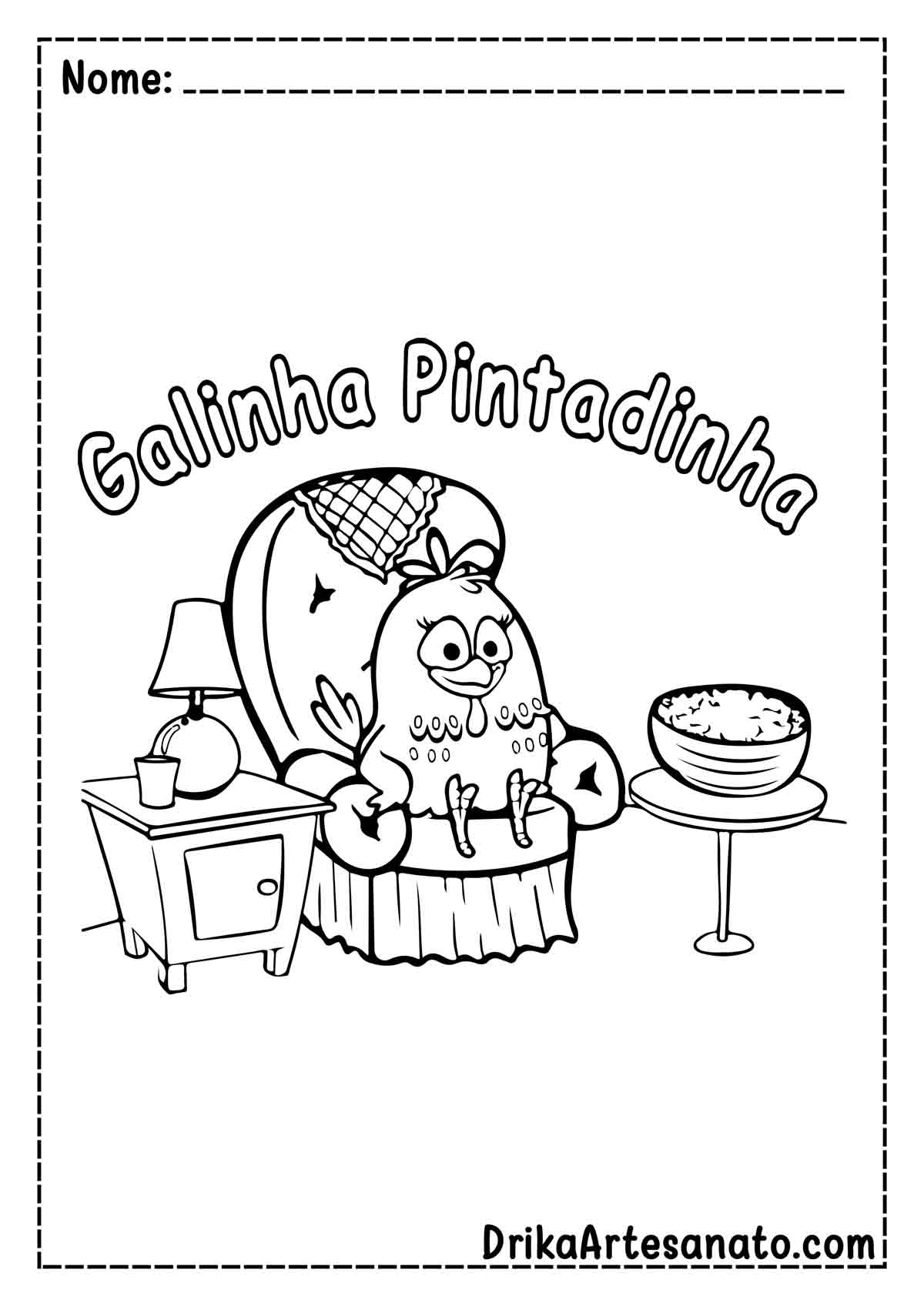 Desenho da Galinha Pintadinha para Colorir e Imprimir