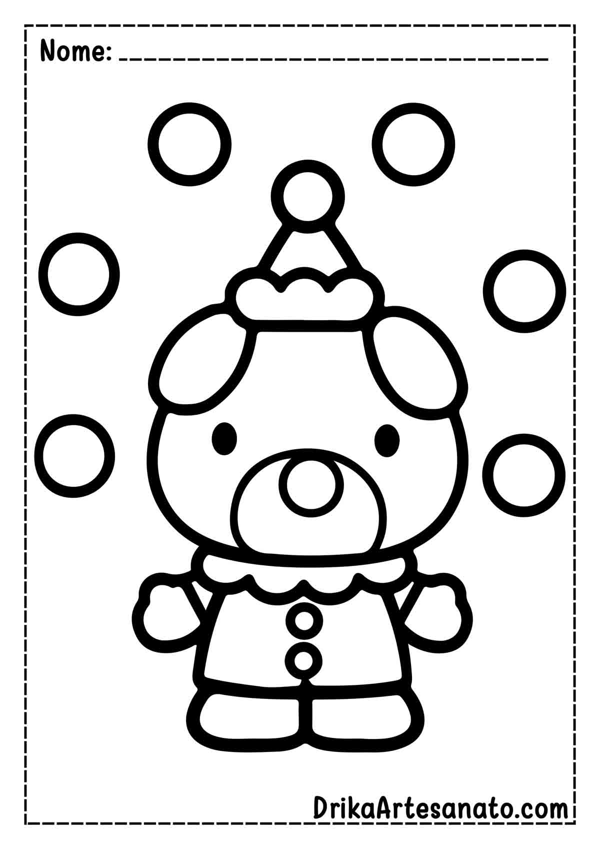 Desenho da Hello Kitty Fácil para Colorir