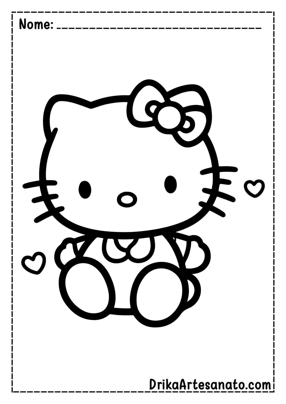 Desenho da Hello Kitty para Colorir e Imprimir