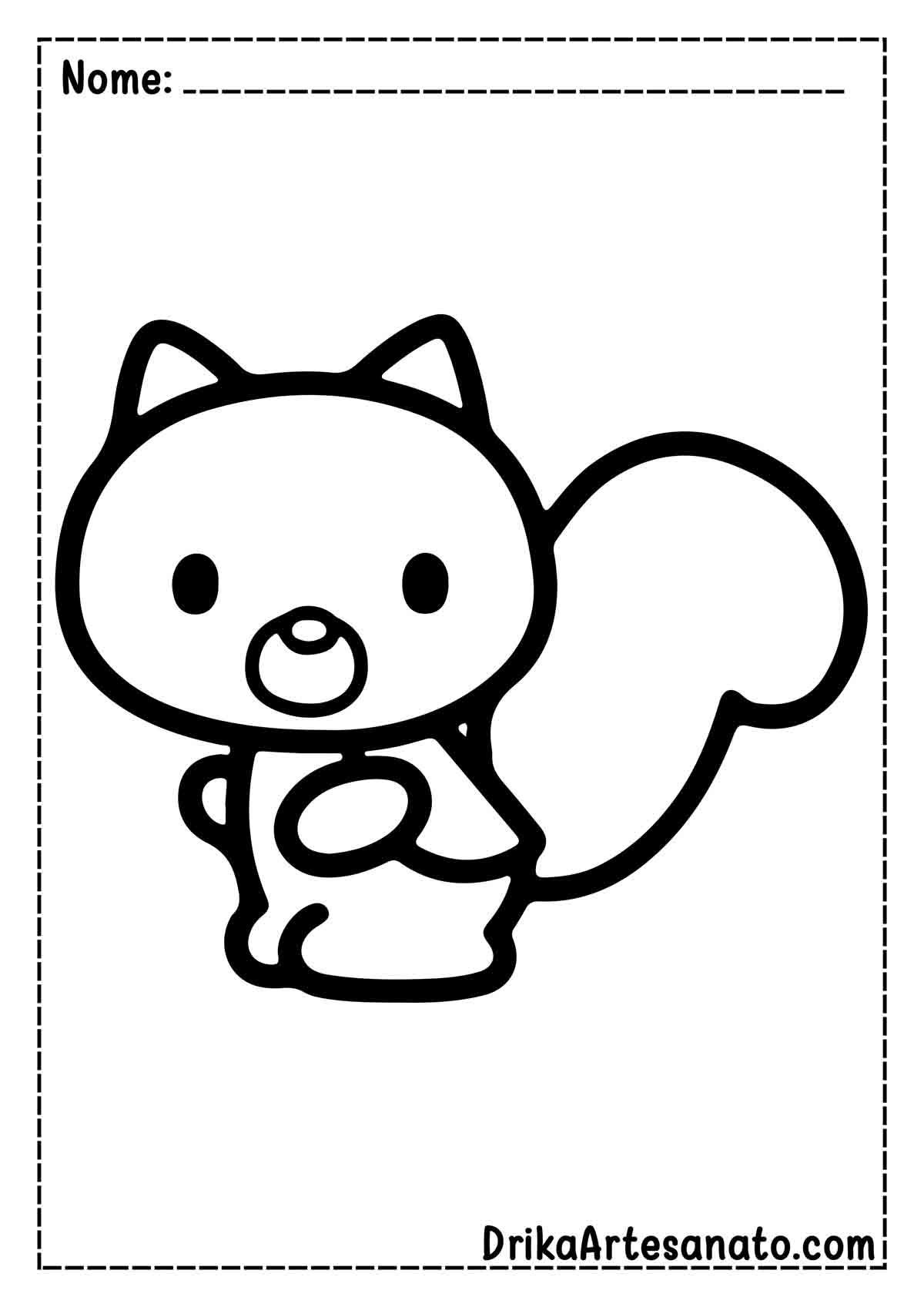 Desenho da Hello Kitty para Pintar e Imprimir