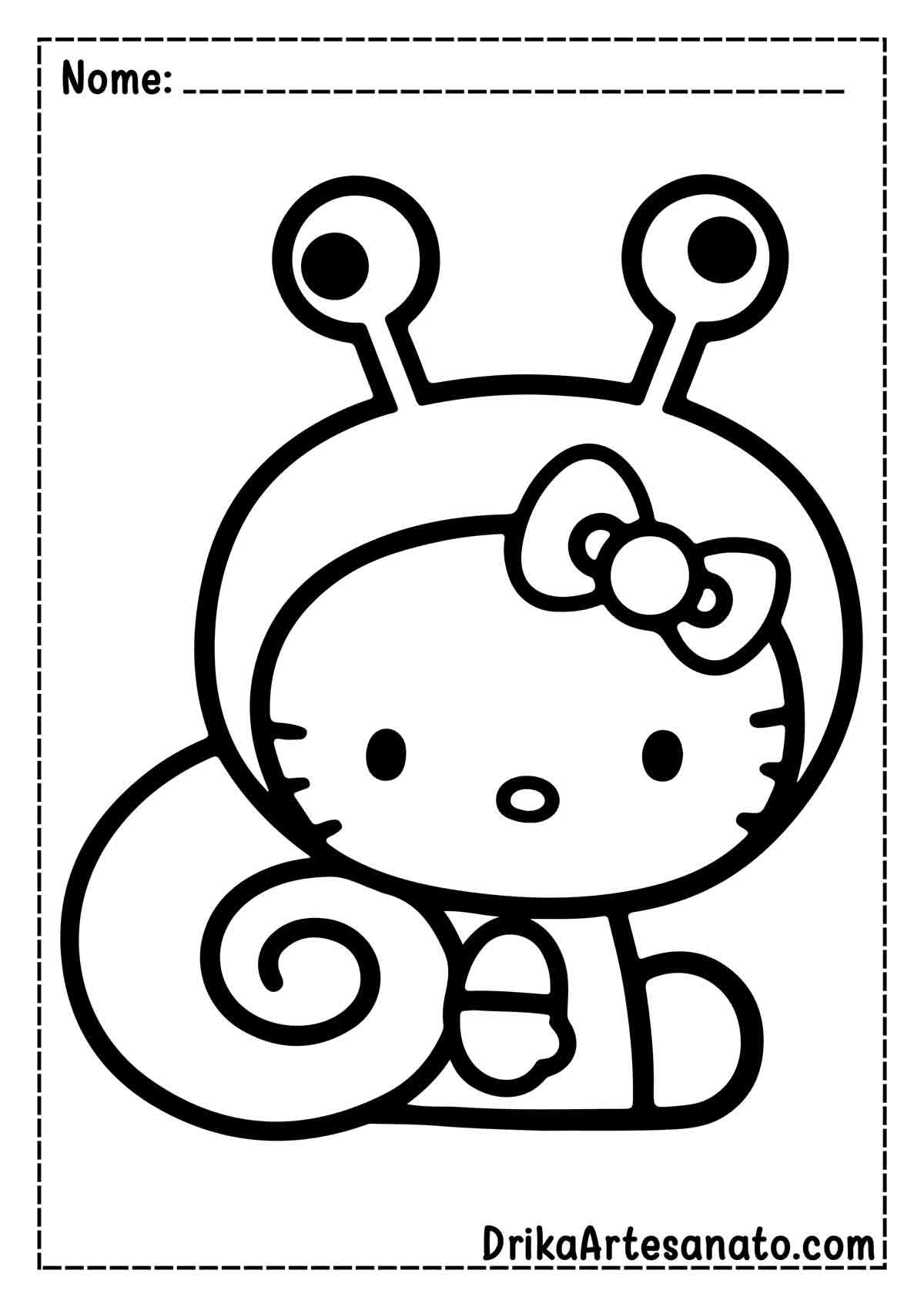 Desenho da Hello Kitty Infantil para Colorir