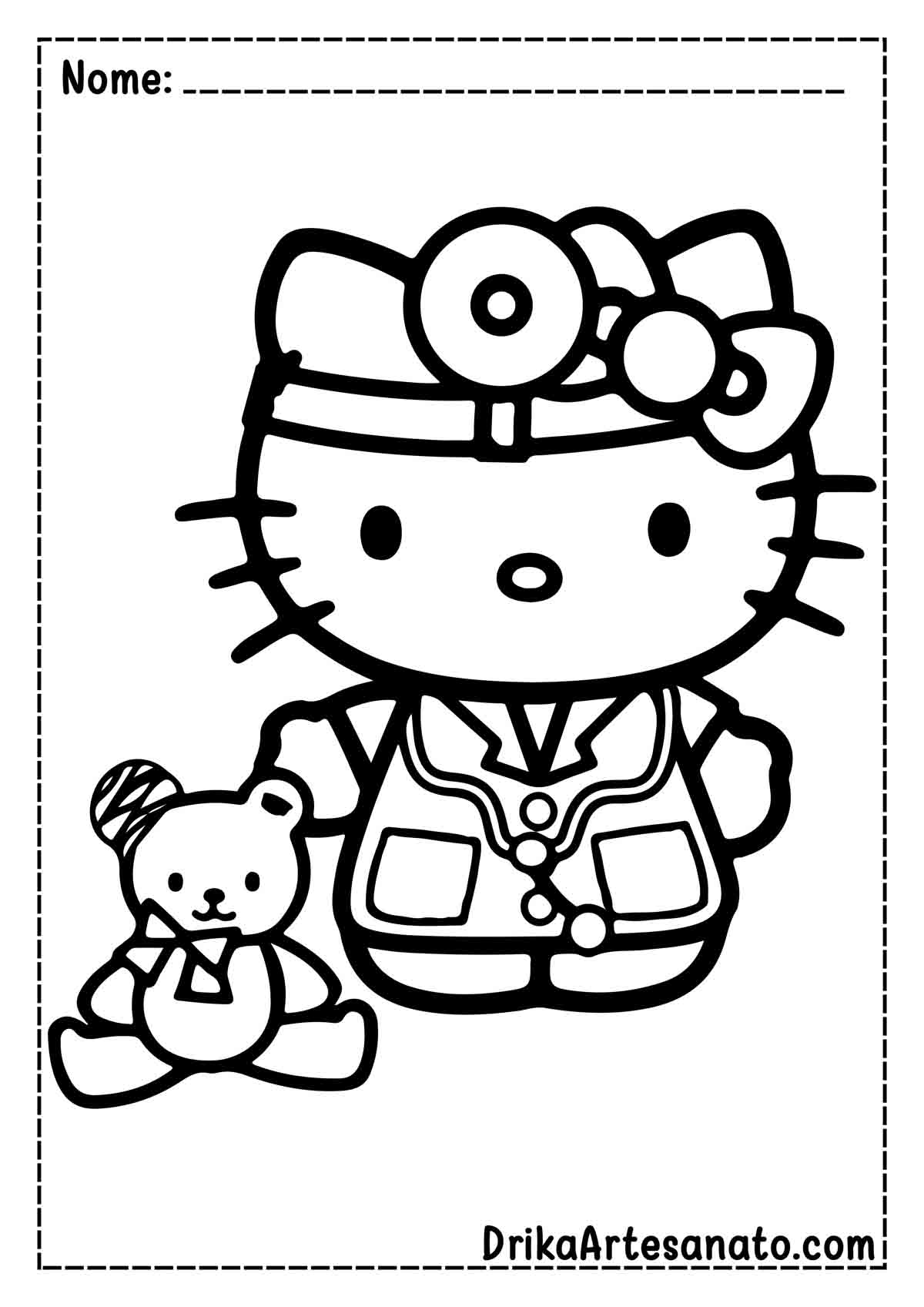 Desenho da Hello Kitty Fácil para Colorir