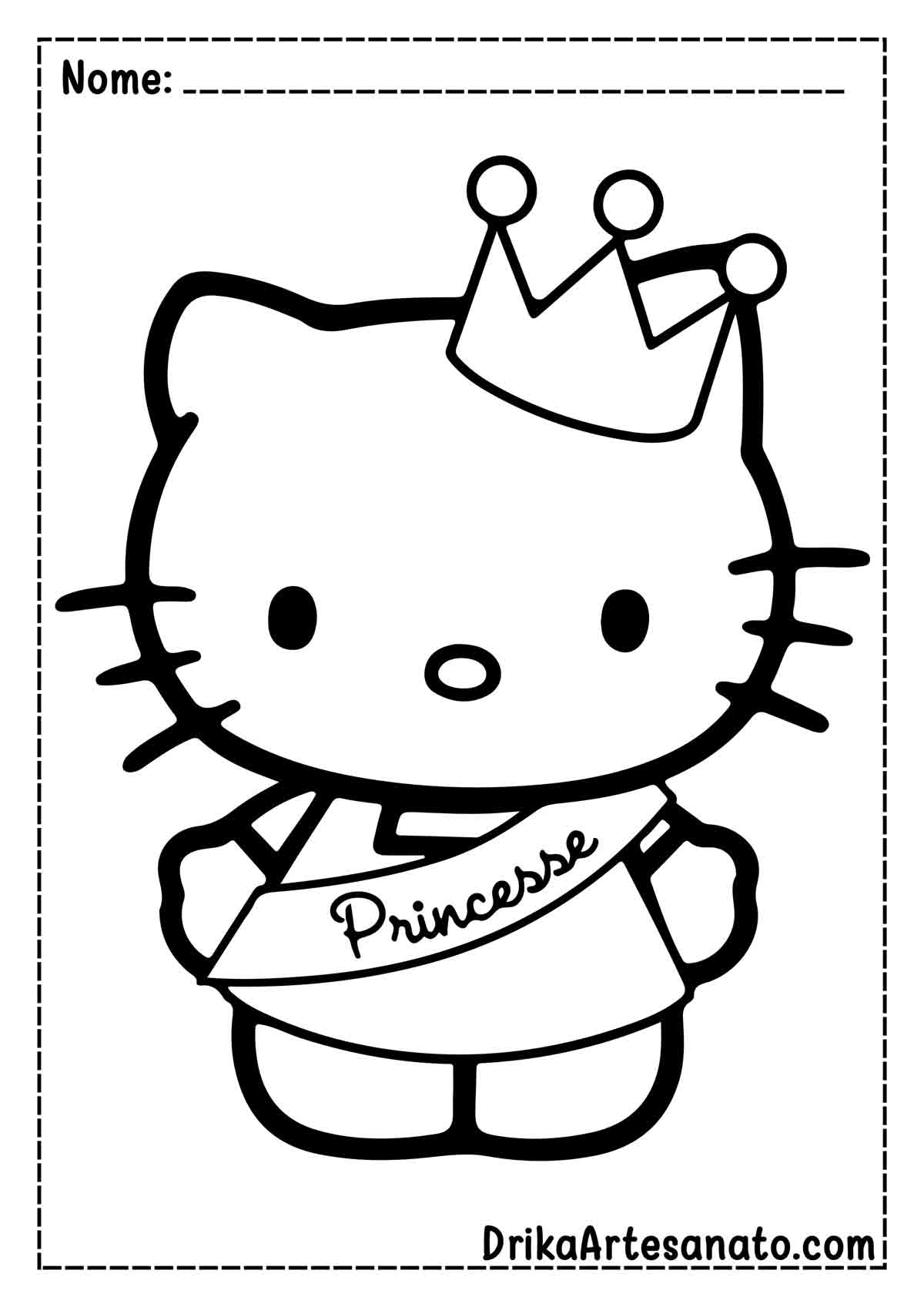 Desenho da Hello Kitty Infantil para Pintar