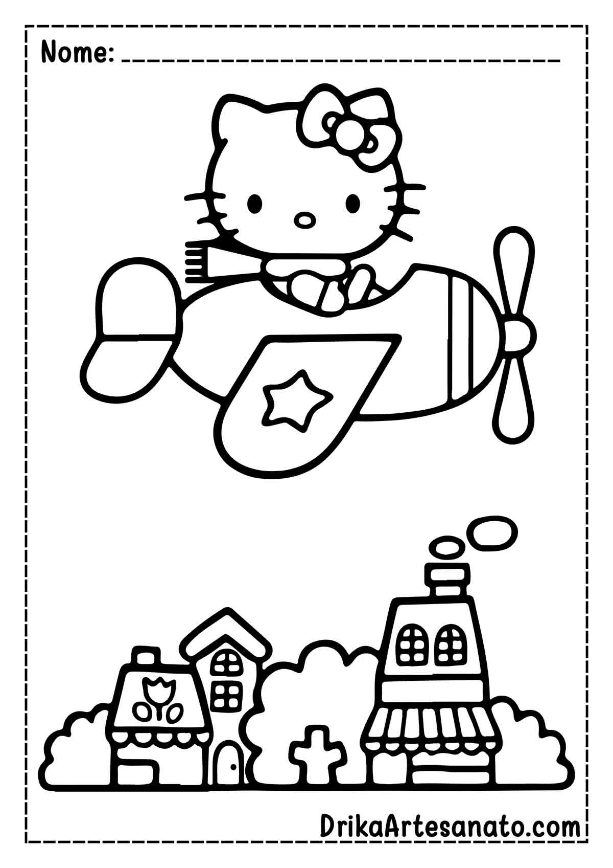 Desenho da Hello Kitty Fofa para Colorir