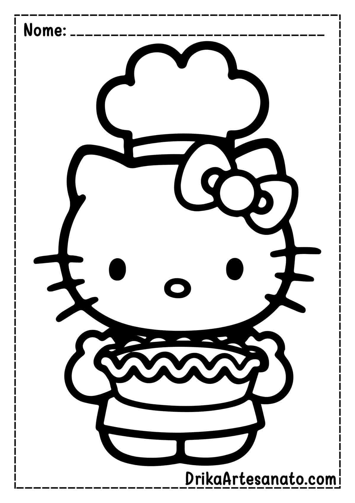 Desenho da Hello Kitty Fácil para Imprimir