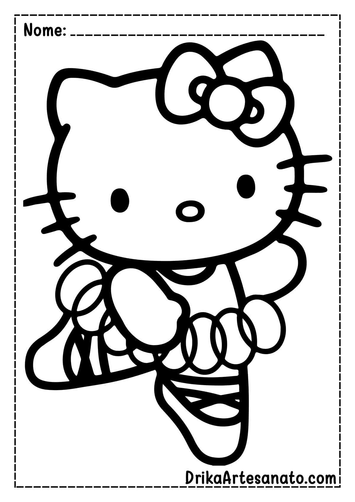 Desenho da Hello Kitty Bailarina para Colorir
