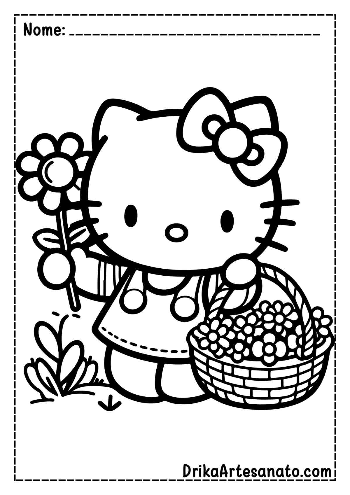 Desenho da Hello Kitty Infantil para Colorir