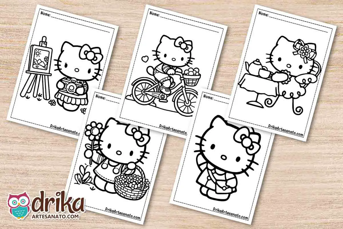 50 Desenhos da Hello Kitty para Colorir Grátis em PDF