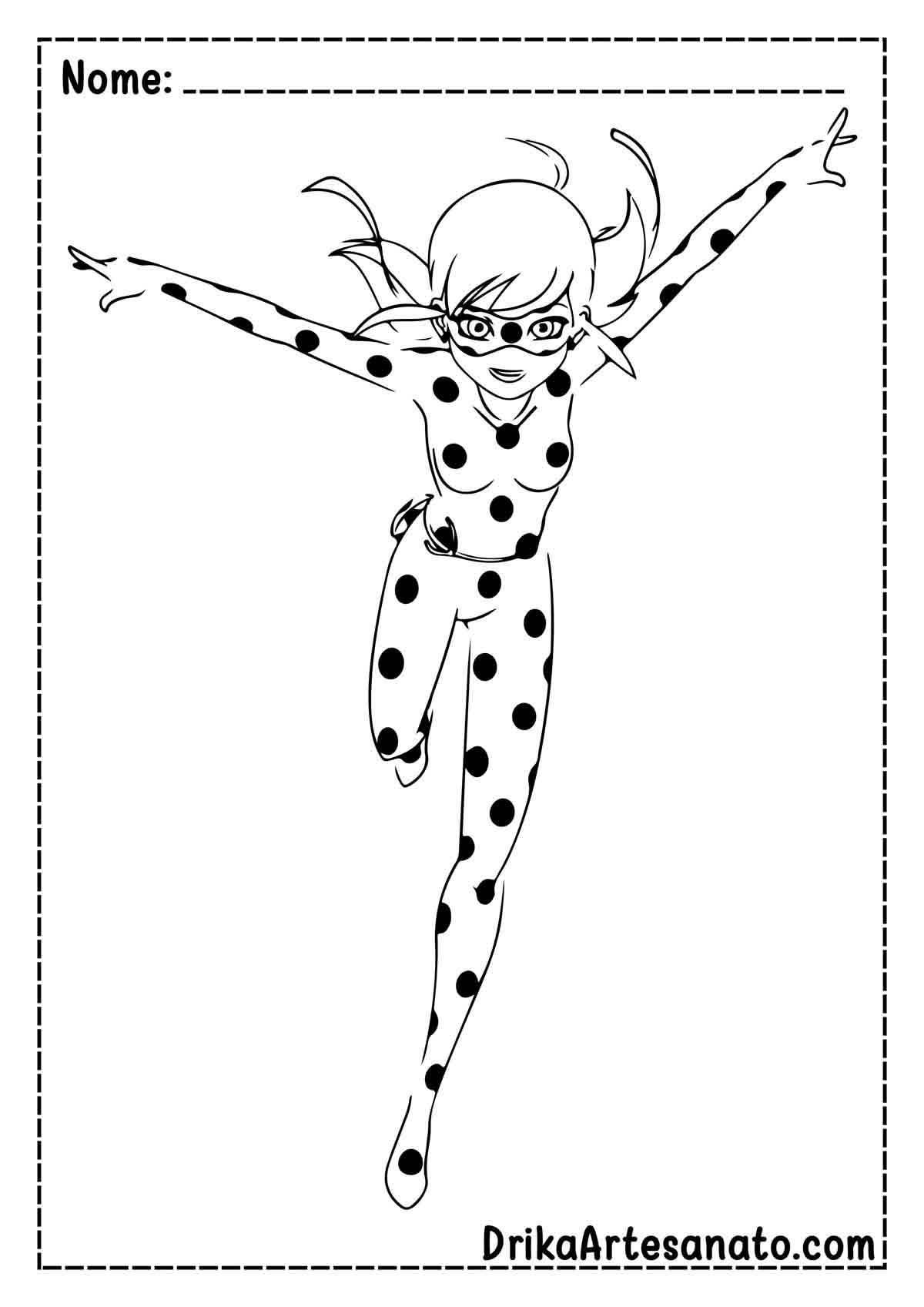 Desenho da Ladybug Infantil para Pintar e Imprimir