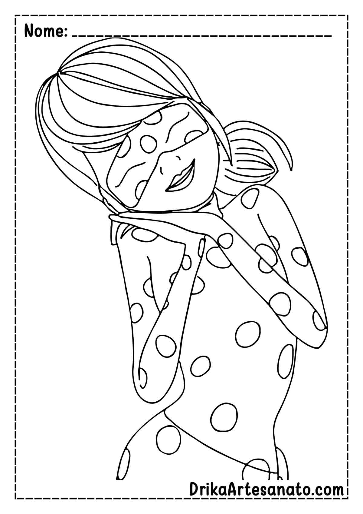 Desenho da Ladybug Fácil para Colorir