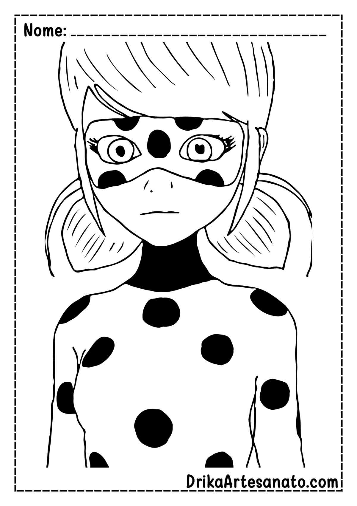 Desenho da Ladybug Fofa para Colorir