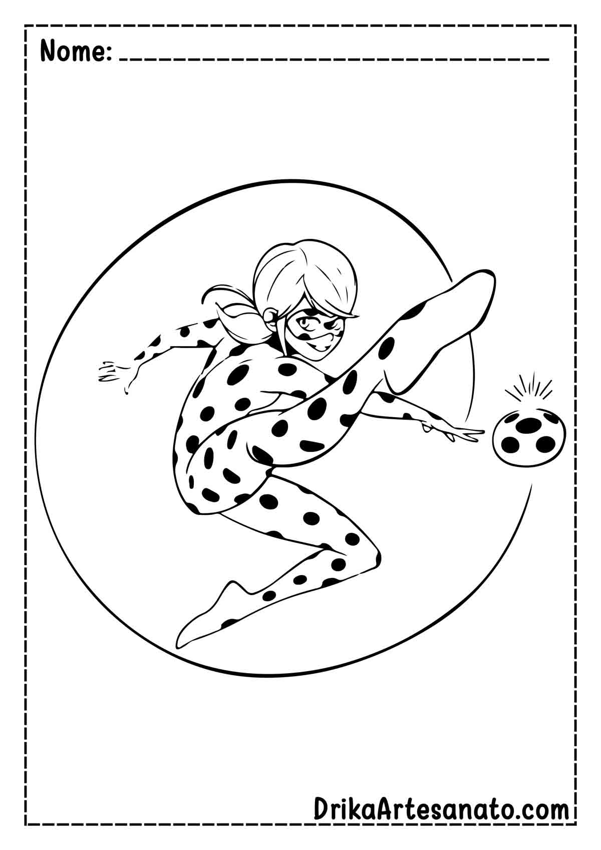 Desenho da Ladybug para Imprimir e Pintar