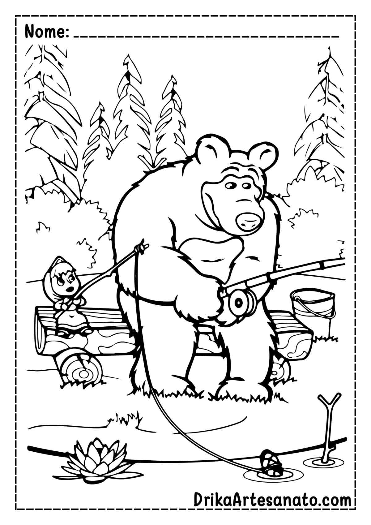 Desenho da Masha e o Urso para Colorir