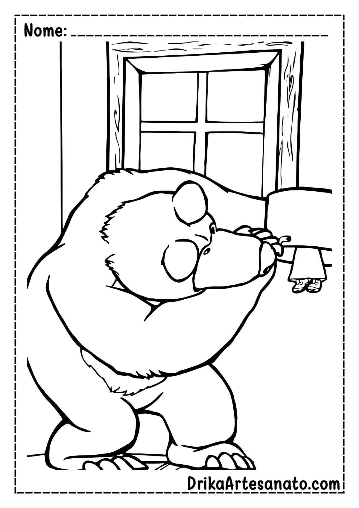Desenho da Masha e o Urso Grande para Colorir