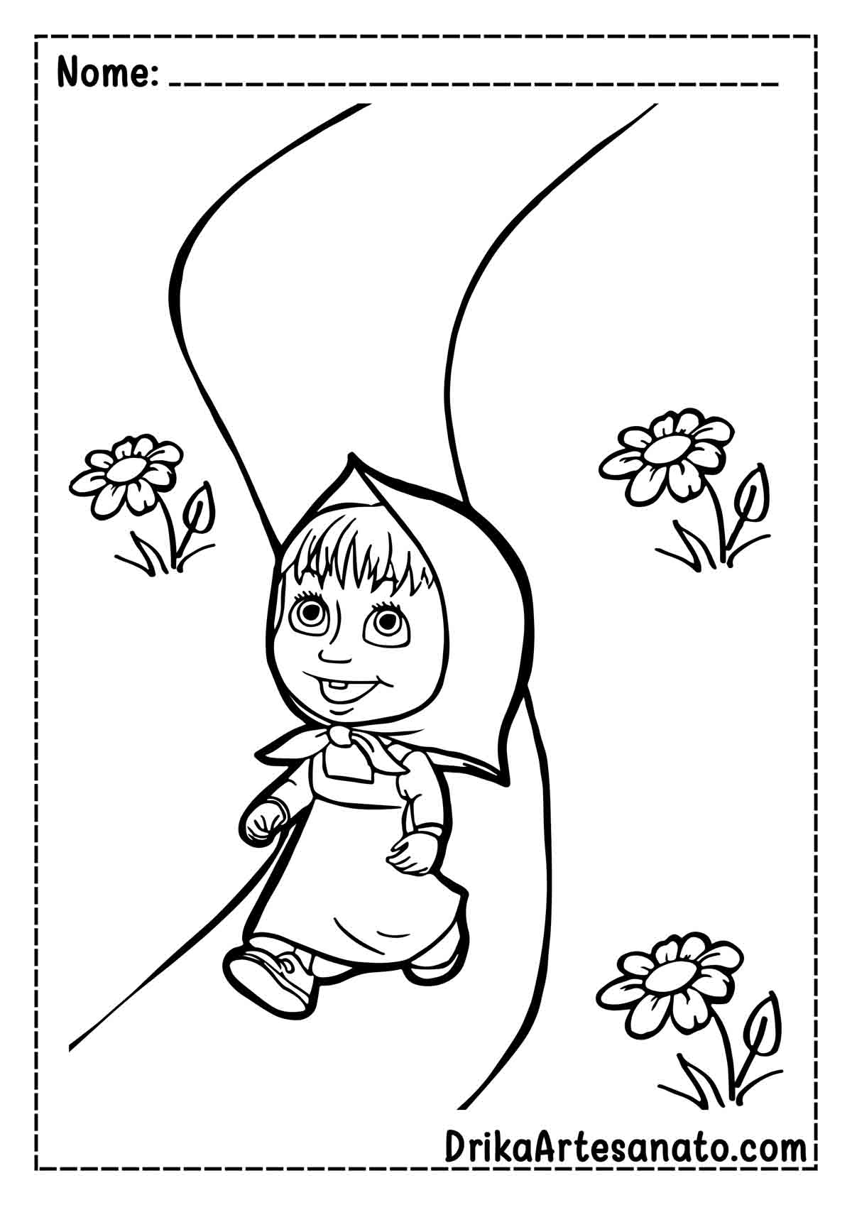 Desenho da Masha e o Urso Infantil para Pintar e Imprimir