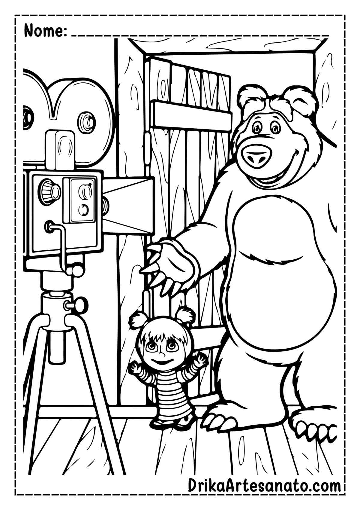 Desenho da Masha e o Urso Grande para Colorir