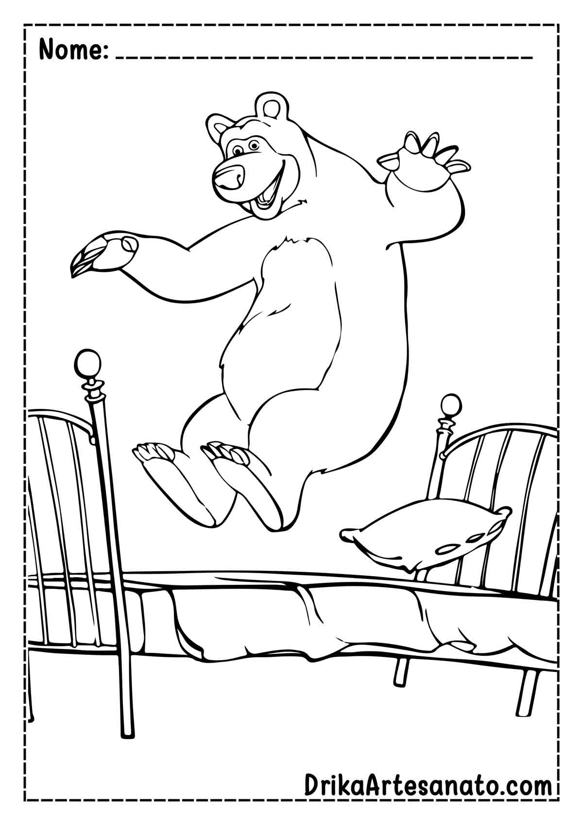 Desenho da Masha e o Urso para Pintar