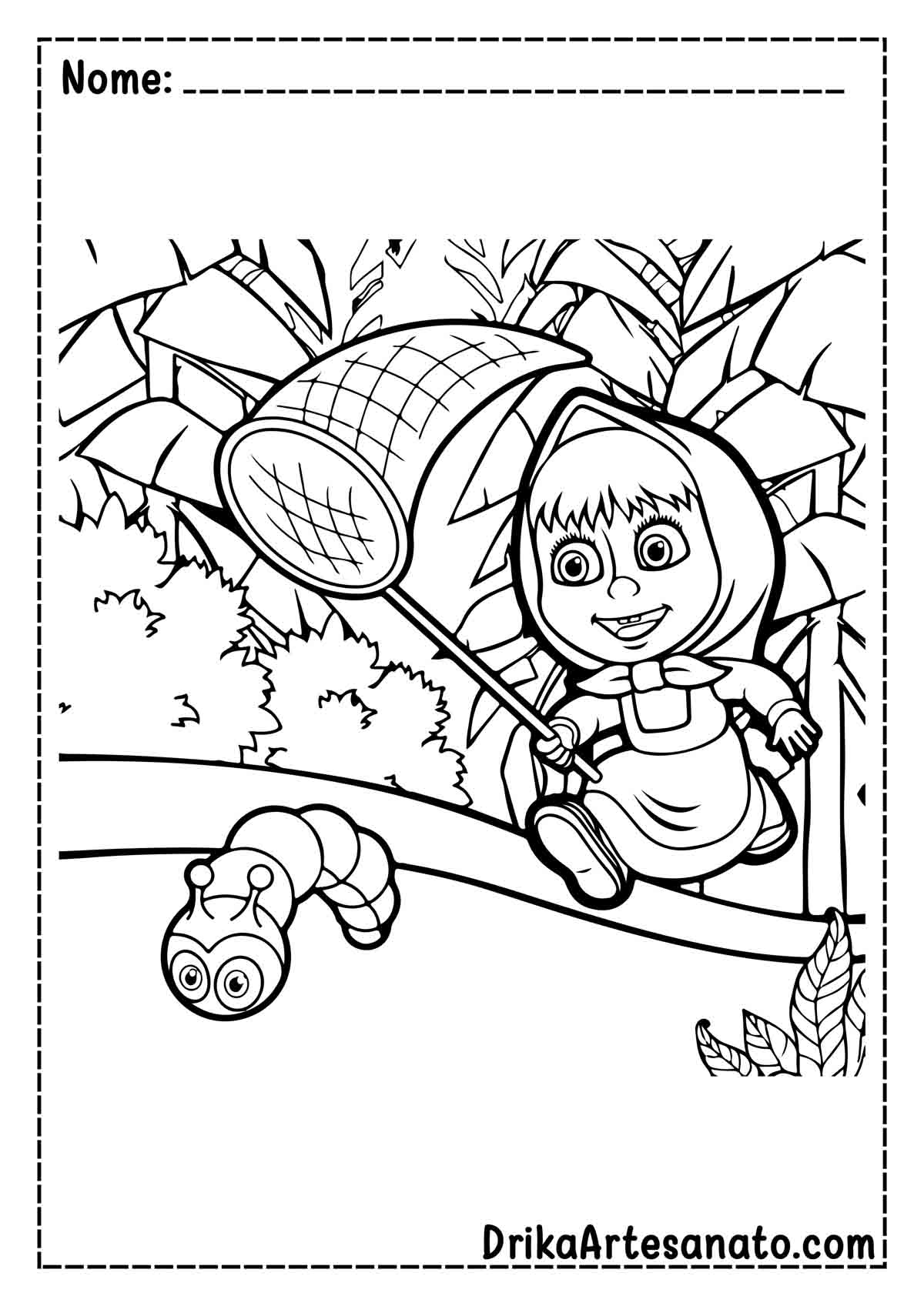 Desenho da Masha e o Urso Infantil para Colorir