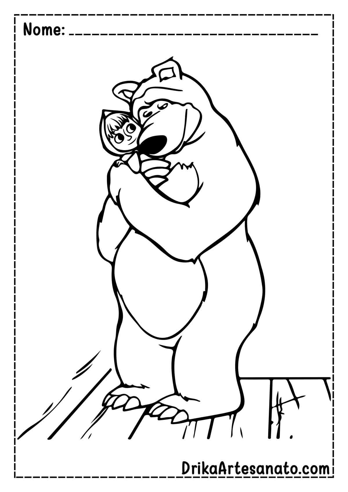 Desenho da Masha e o Urso Fácil para Imprimir