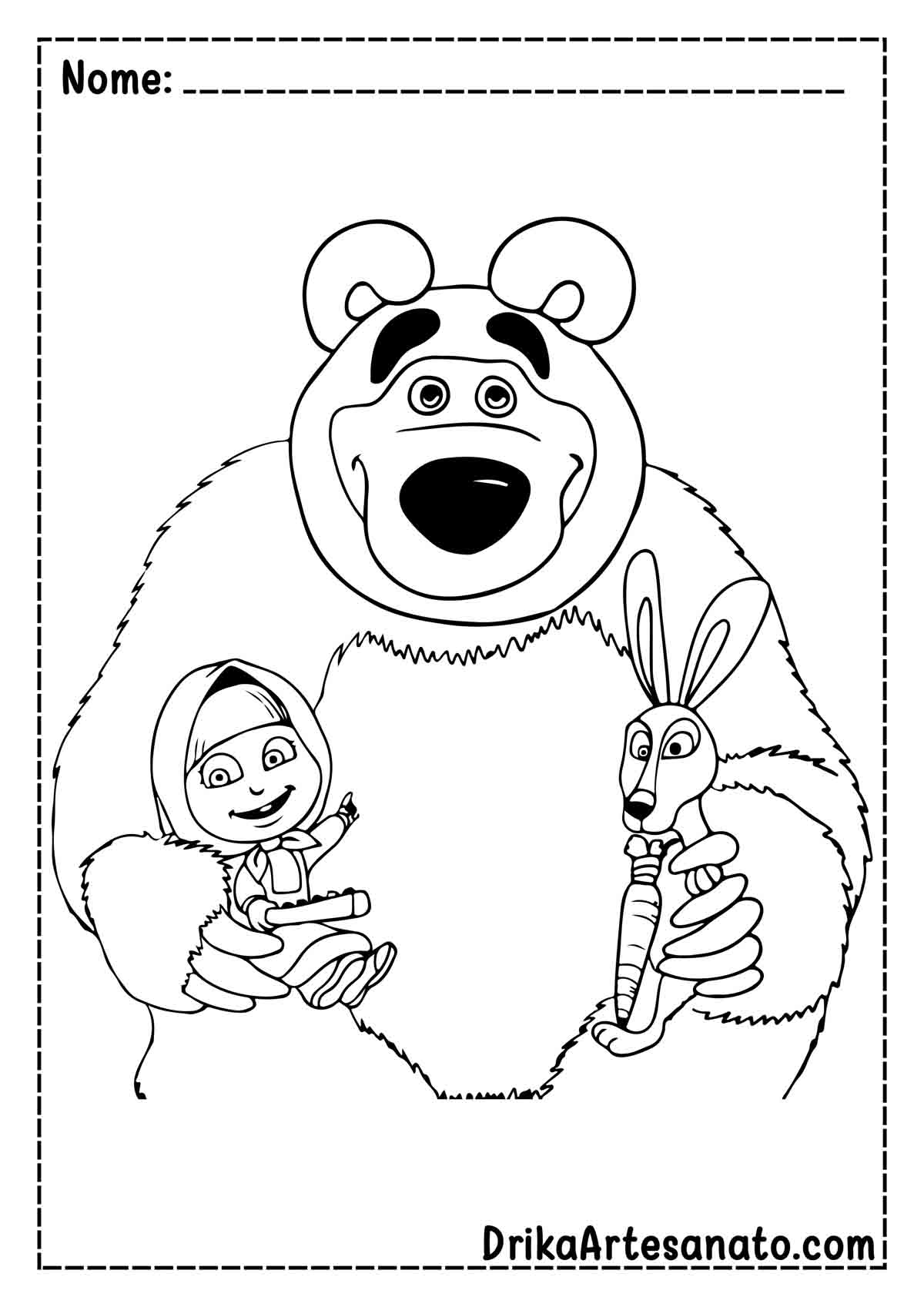 Desenho da Masha e o Urso para Imprimir