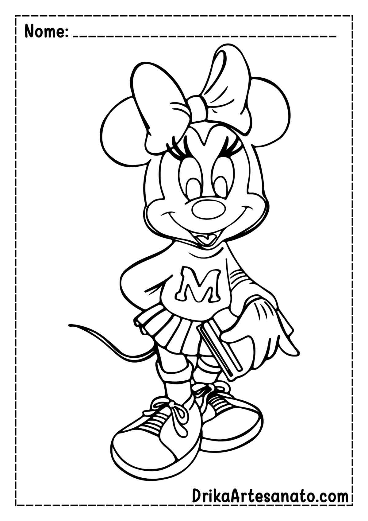 Desenho da Minnie Fácil para Colorir