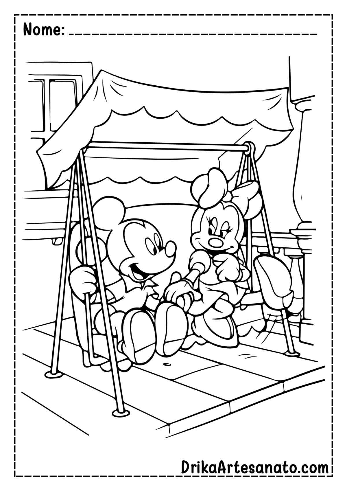 Desenho da Minnie e do Mickey para Pintar