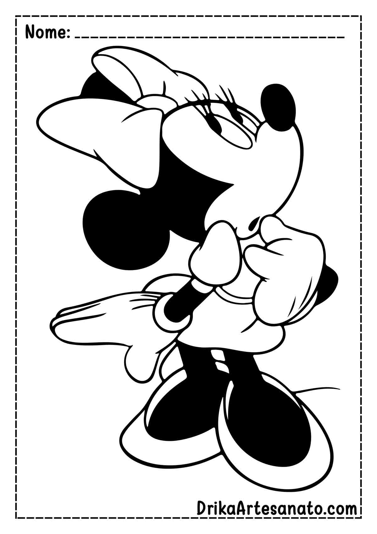 Desenho da Minnie para Pintar e Imprimir