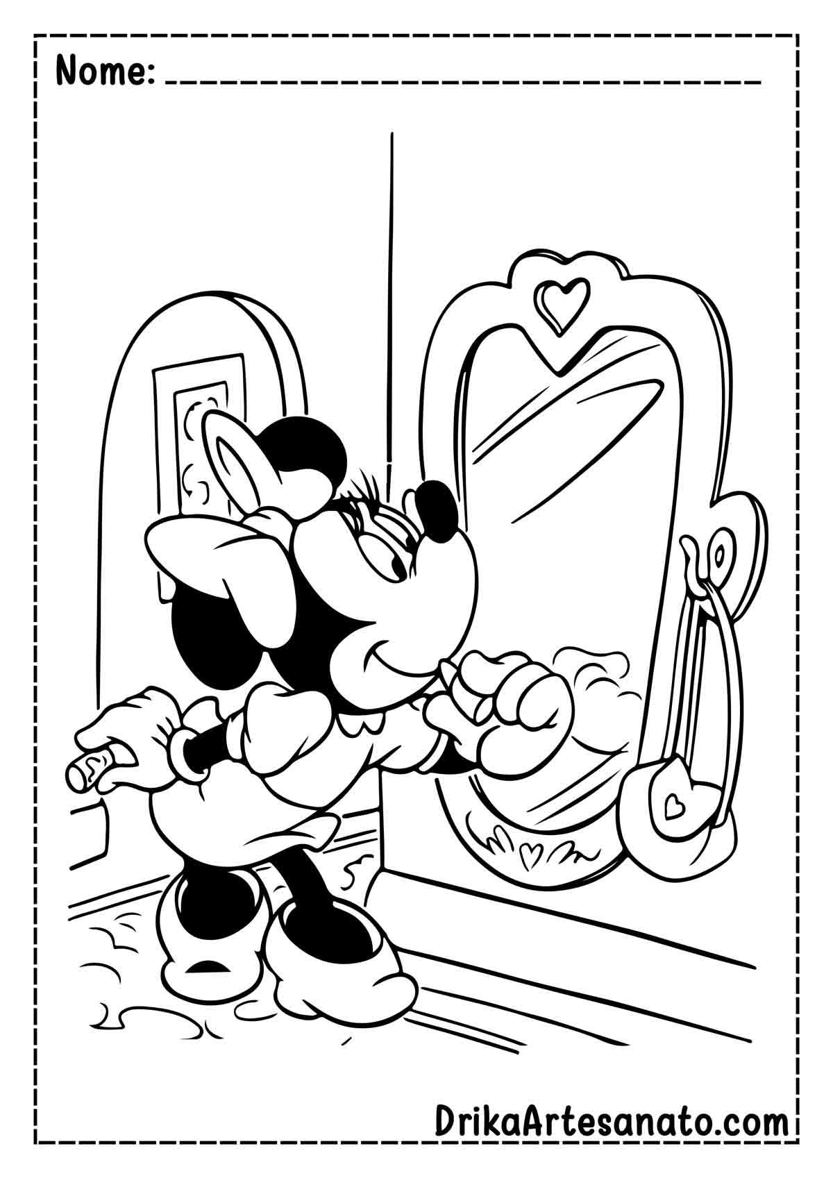 Desenho da Minnie para Colorir e Imprimir