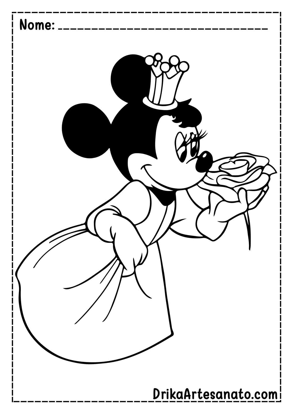 Desenho da Minnie para Imprimir