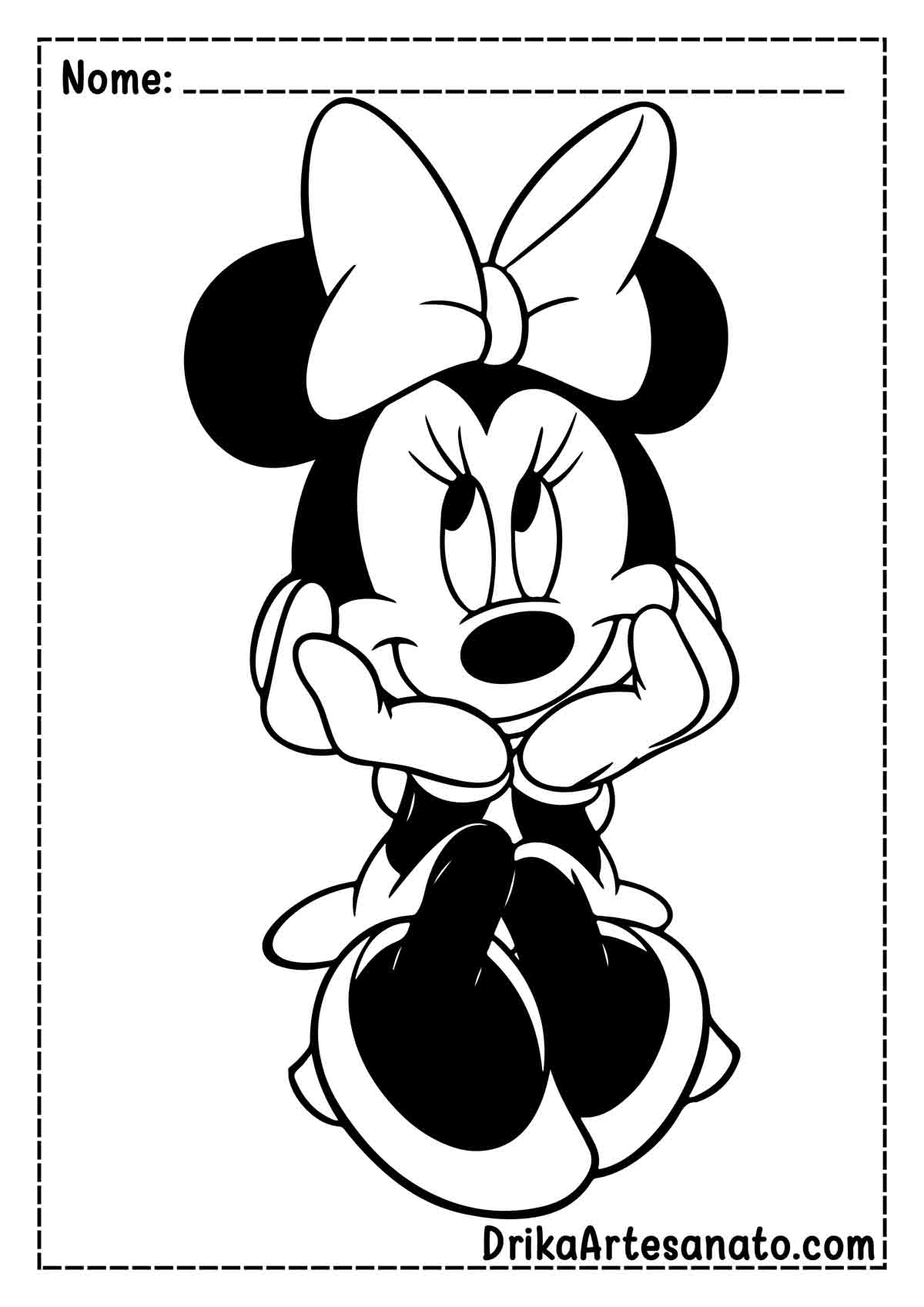 Desenho da Minnie Fácil para Pintar