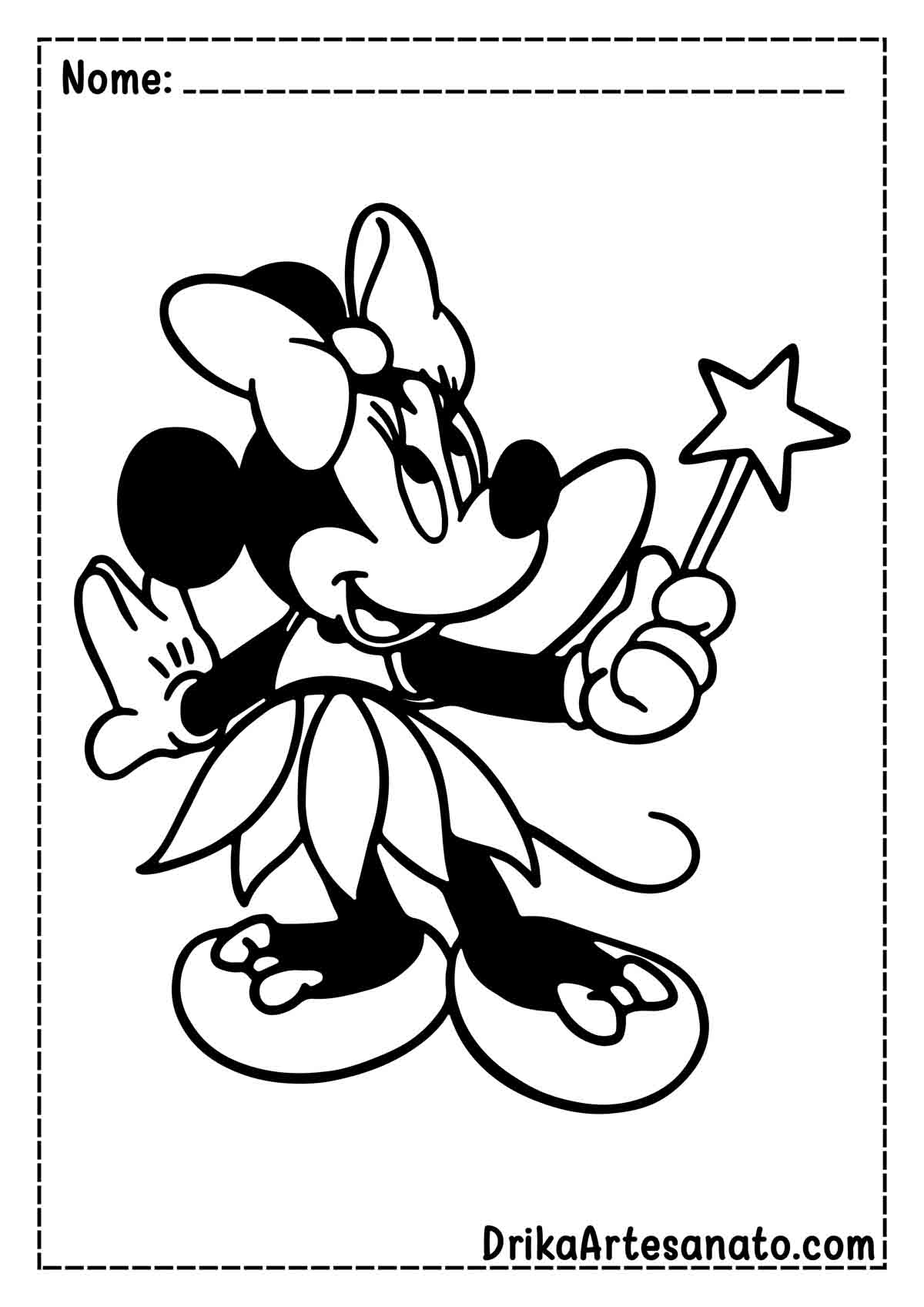Desenho da Minnie Fácil para Colorir