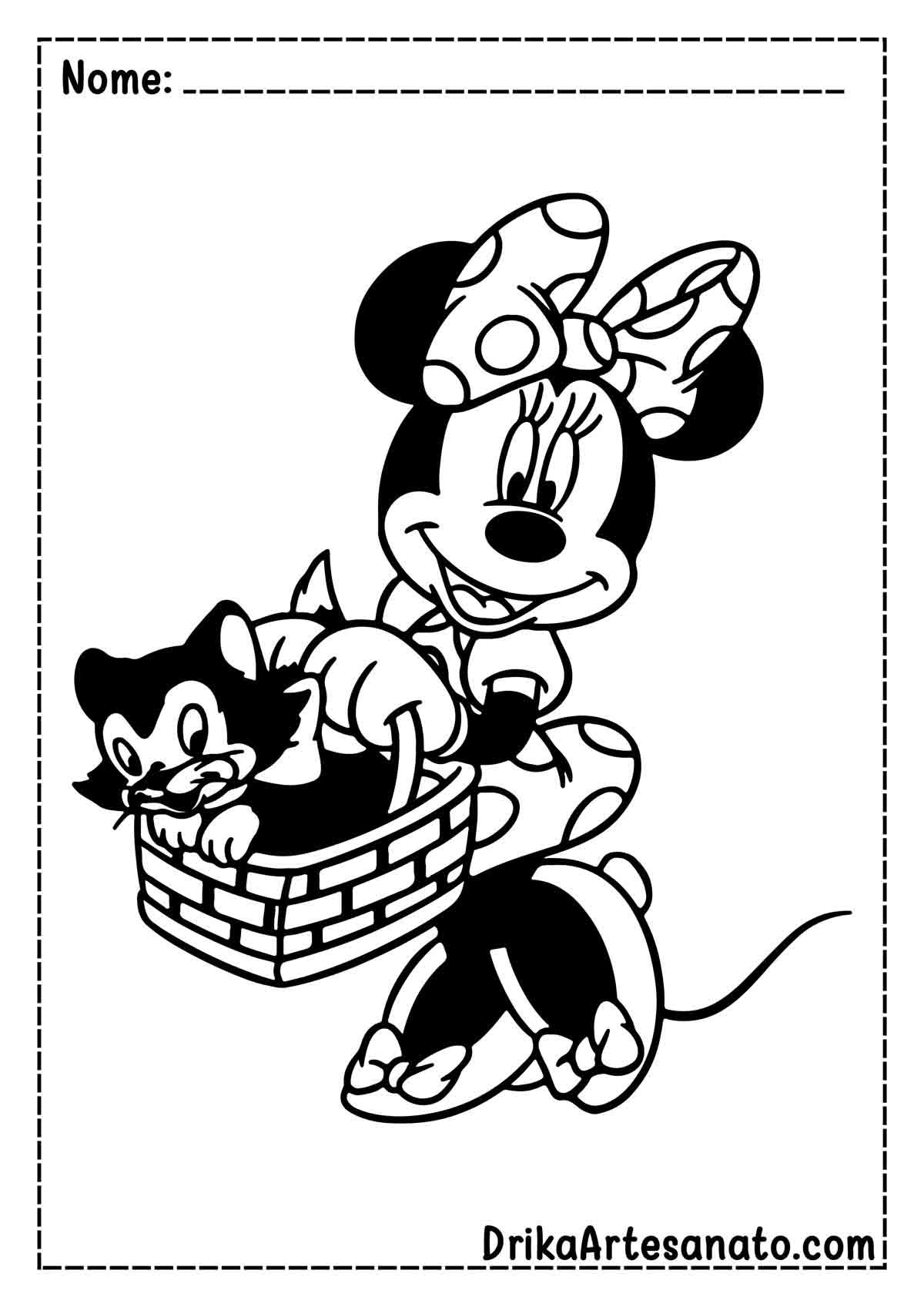 Desenho da Minnie Fácil para Colorir e Imprimir