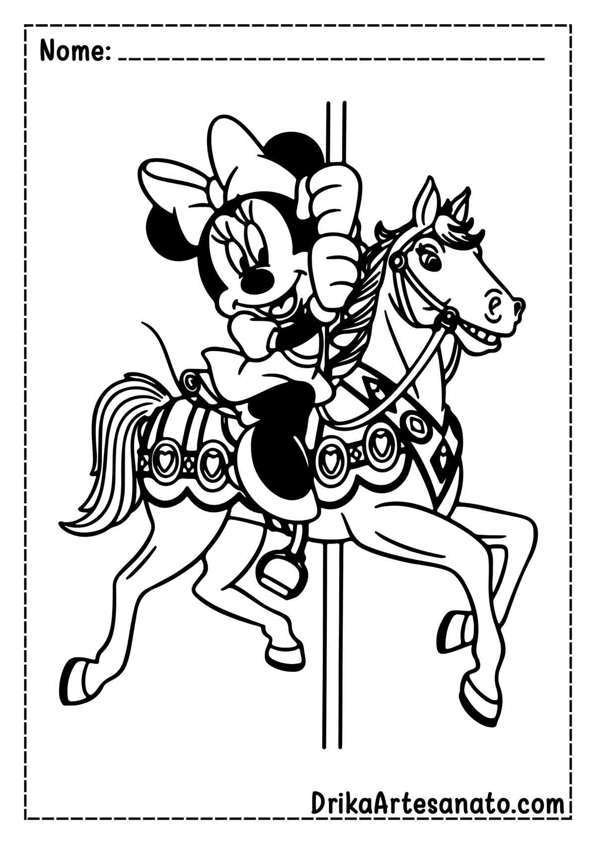 Desenho da Minnie para Imprimir