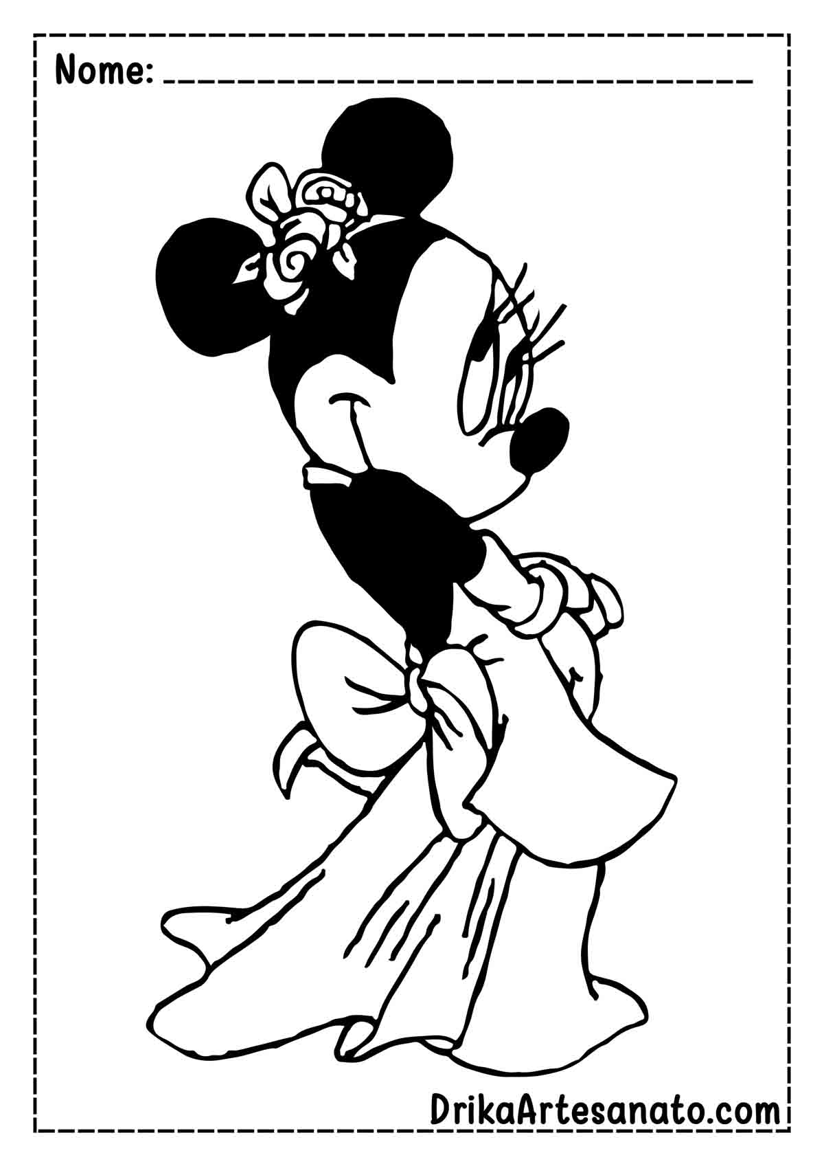 Desenho da Minnie para Pintar