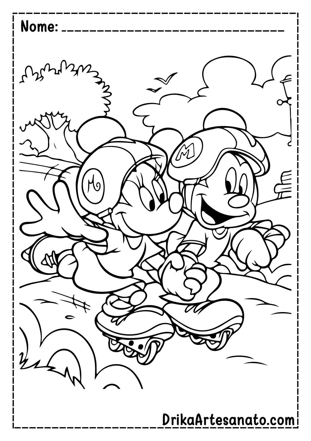 Desenho da Minnie e do Mickey para Colorir