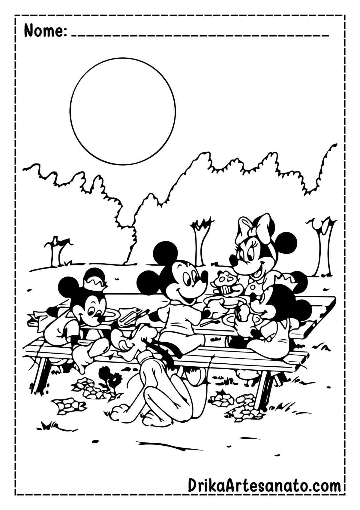 Desenho da Minnie e Mickey para Pintar e Imprimir