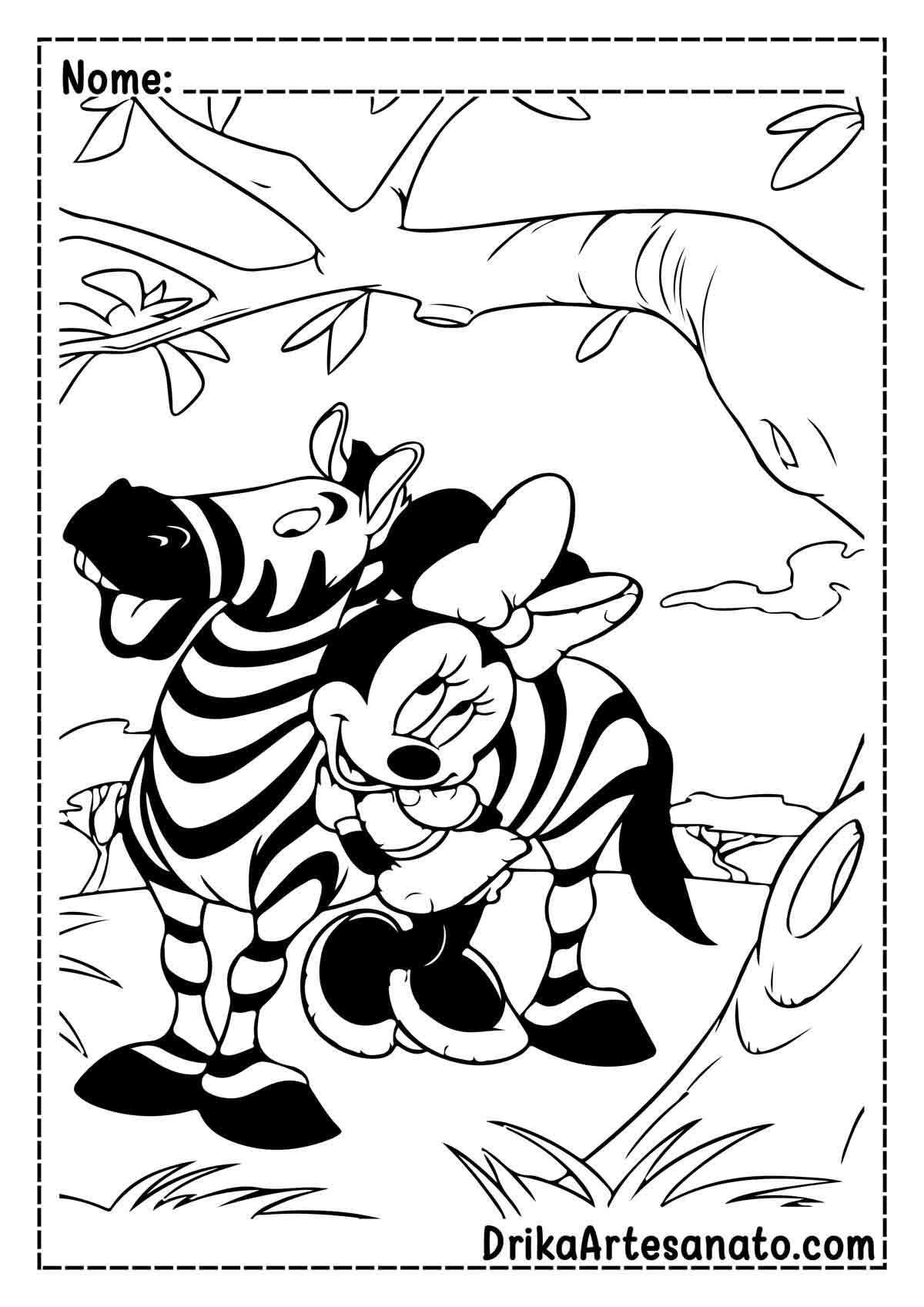 Desenho do Minnie para Imprimir