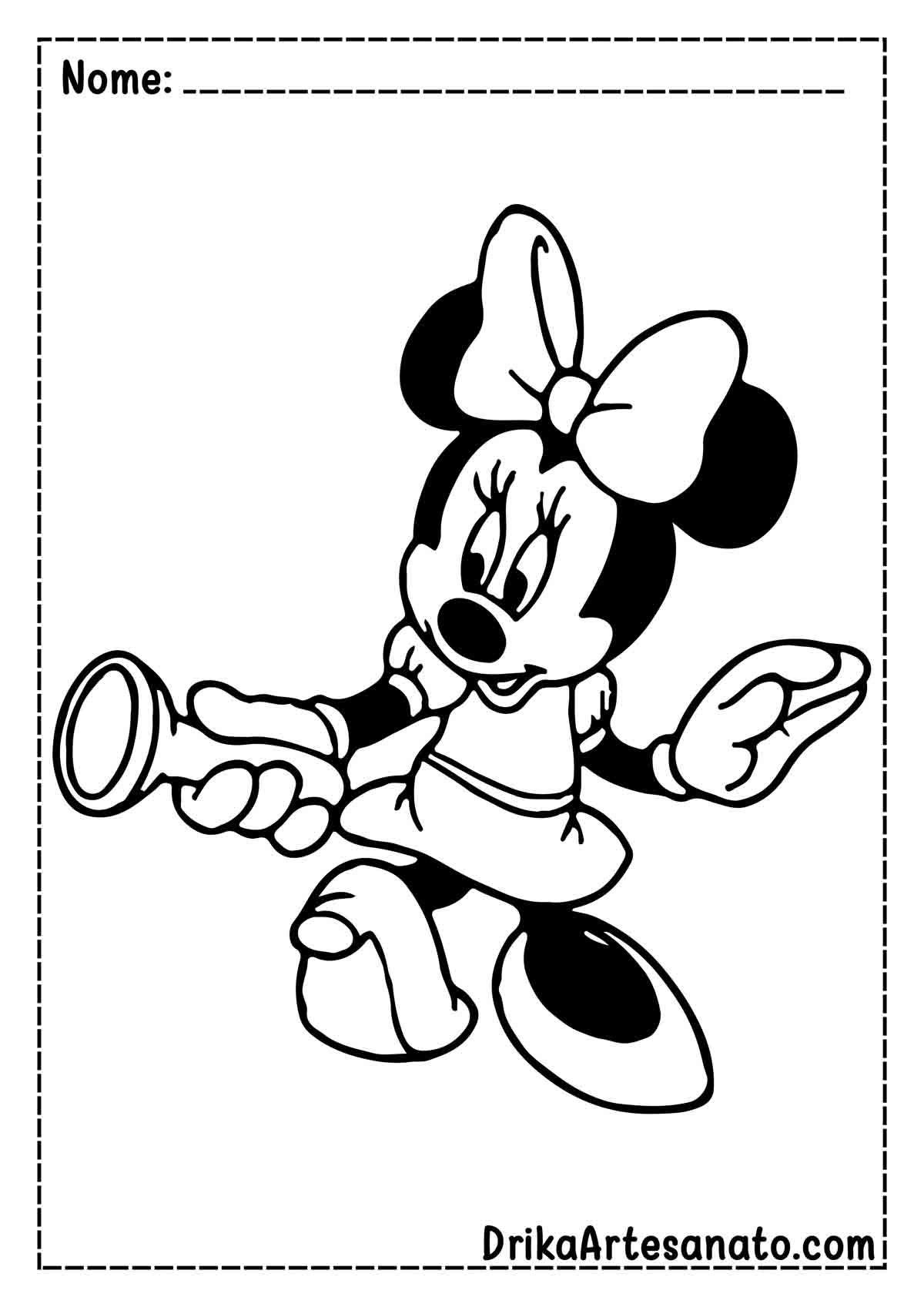 Desenho da Minnie para Imprimir e Colorir
