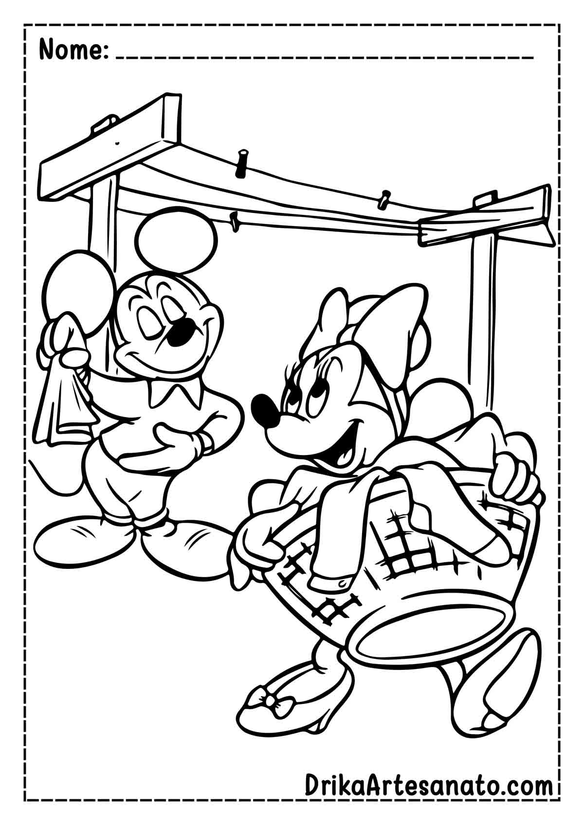Desenho da Minnie  e do Mickey para Imprimir