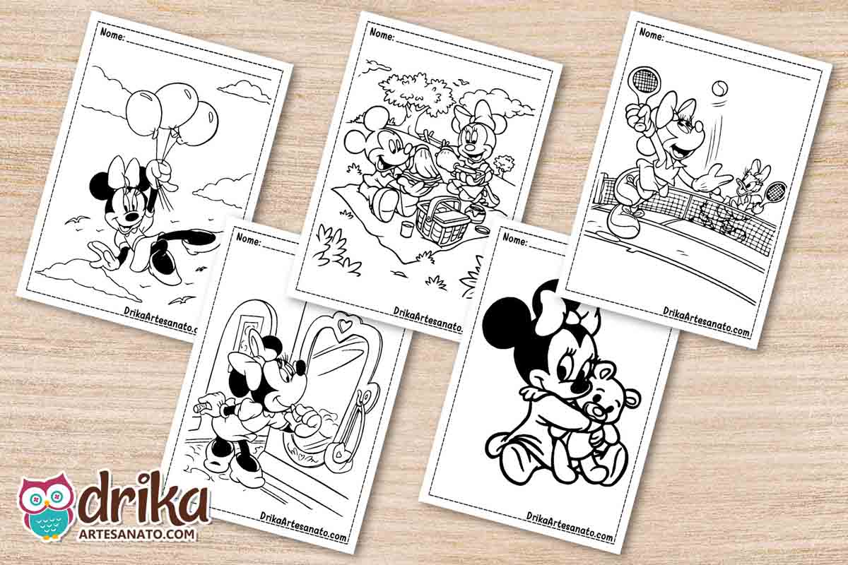 50 Desenhos da Minnie para Colorir Grátis em PDF