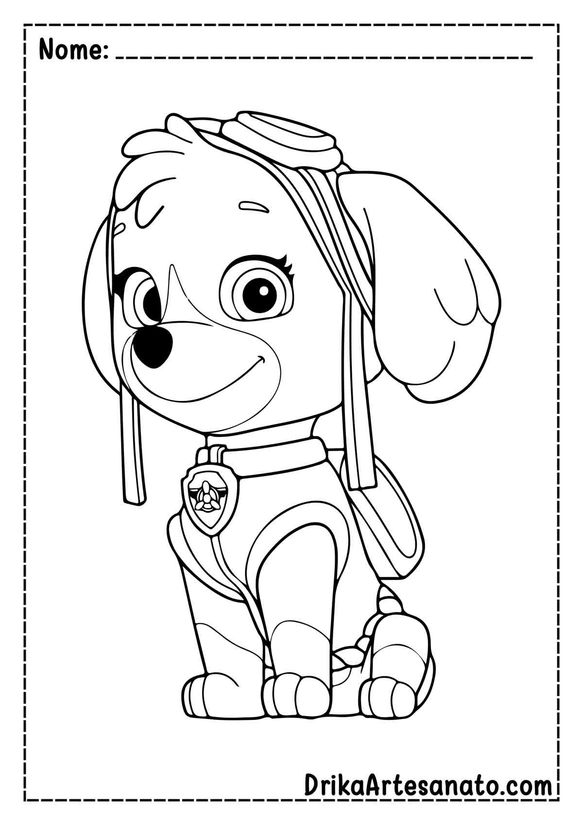 Desenho da Skye da Patrulha Canina para Imprimir