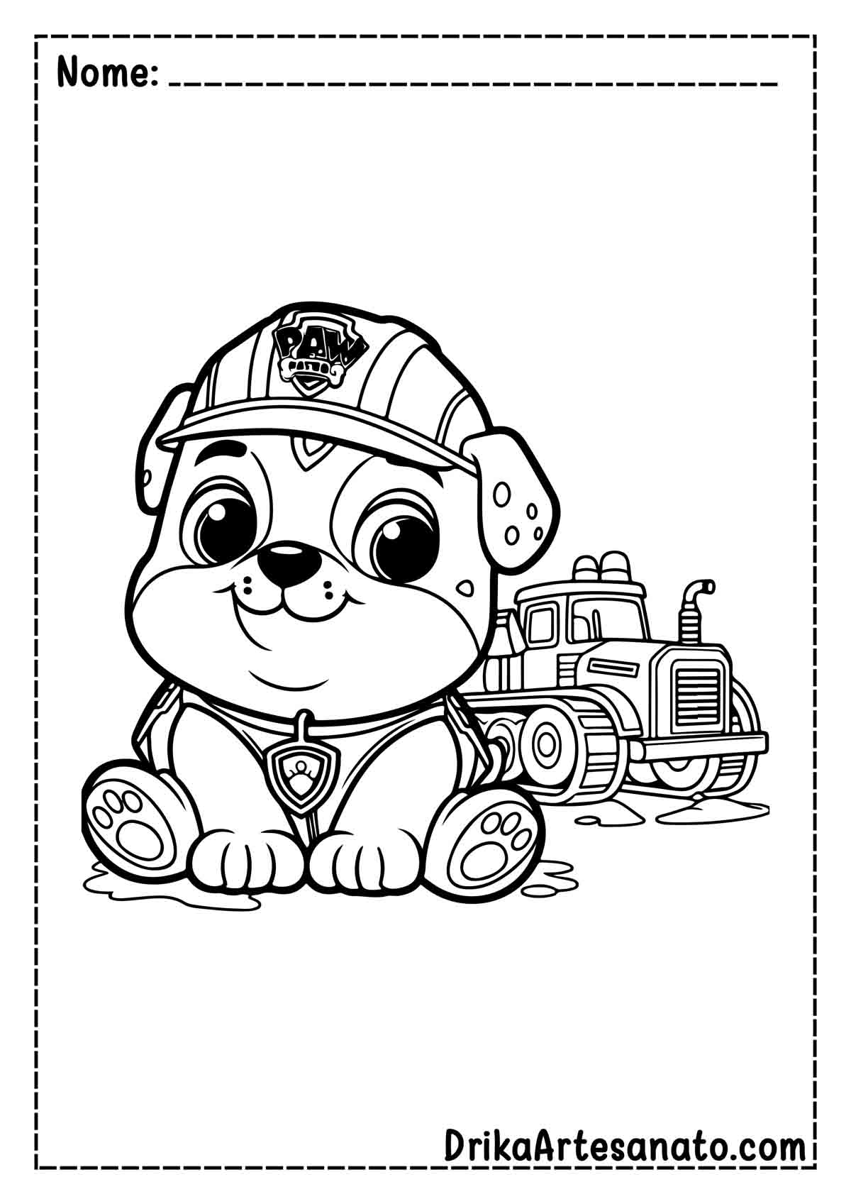 Desenho do Rubble da Patrulha Canina para Imprimir