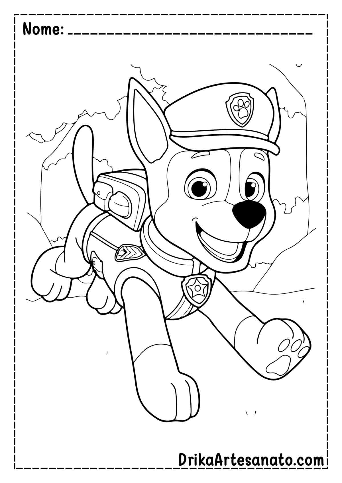 Desenho do Chase da Patrulha Canina para Colorir