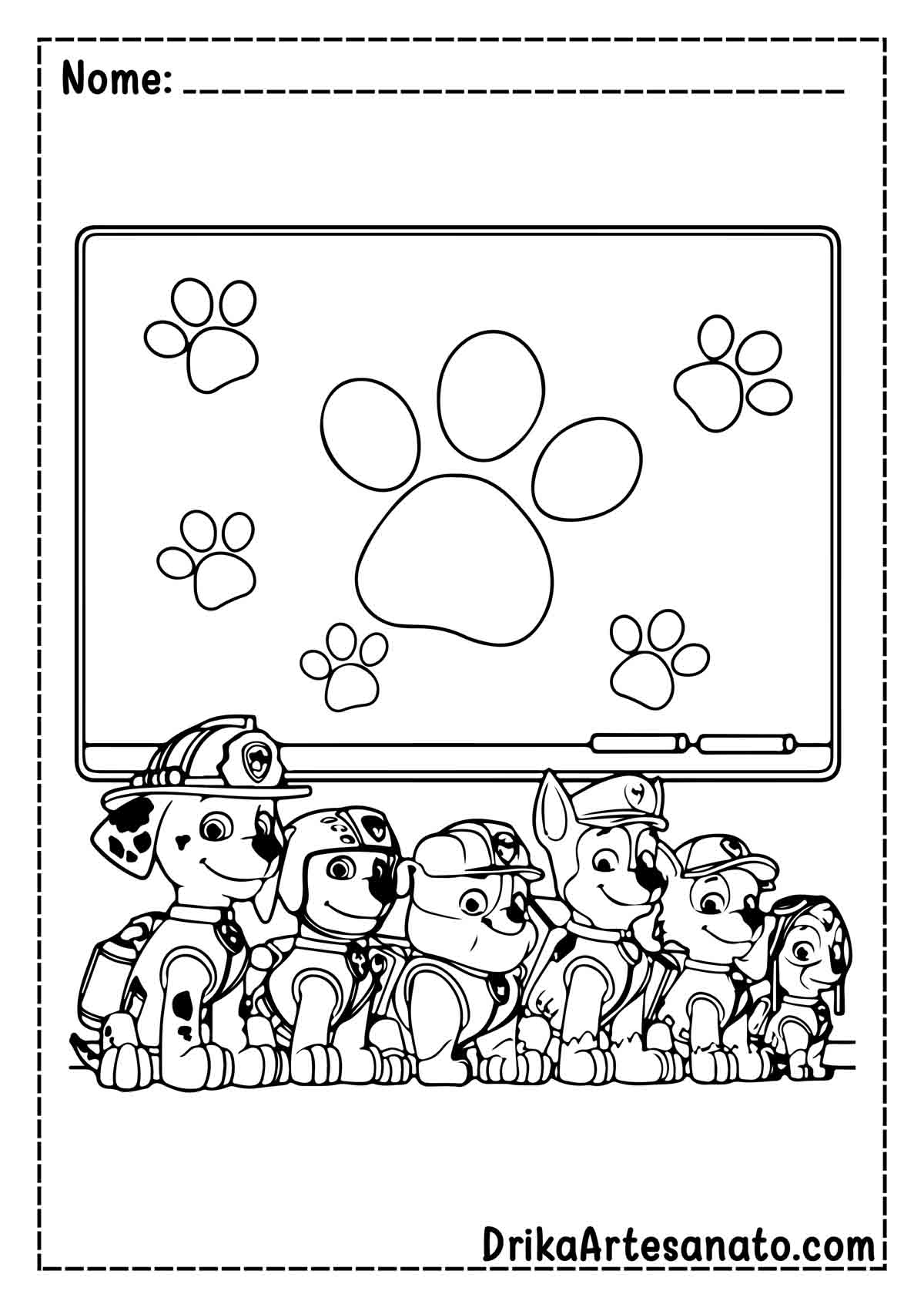 Desenho da Patrulha Canina para Colorir e Imprimir