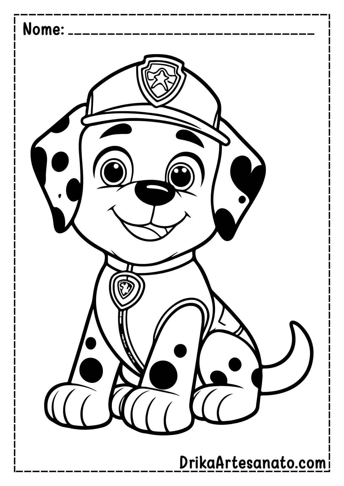 Desenho do Marshall da Patrulha Canina para Colorir