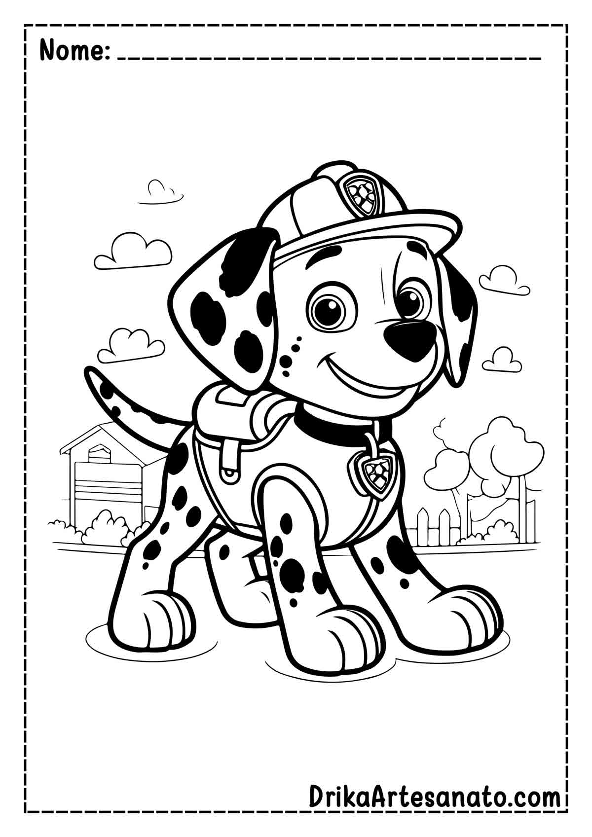 Desenho do Marshall da Patrulha Canina para Imprimir